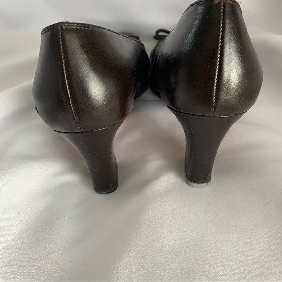 Salvatore Ferragamo Brown Leather Low Heels - Picture 4 of 6